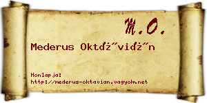 Mederus Oktávián névjegykártya